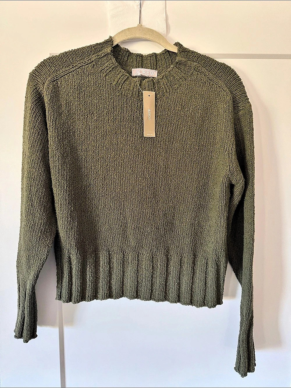 J.Crew Relaxed Crewneck Beach Sweater Green Small